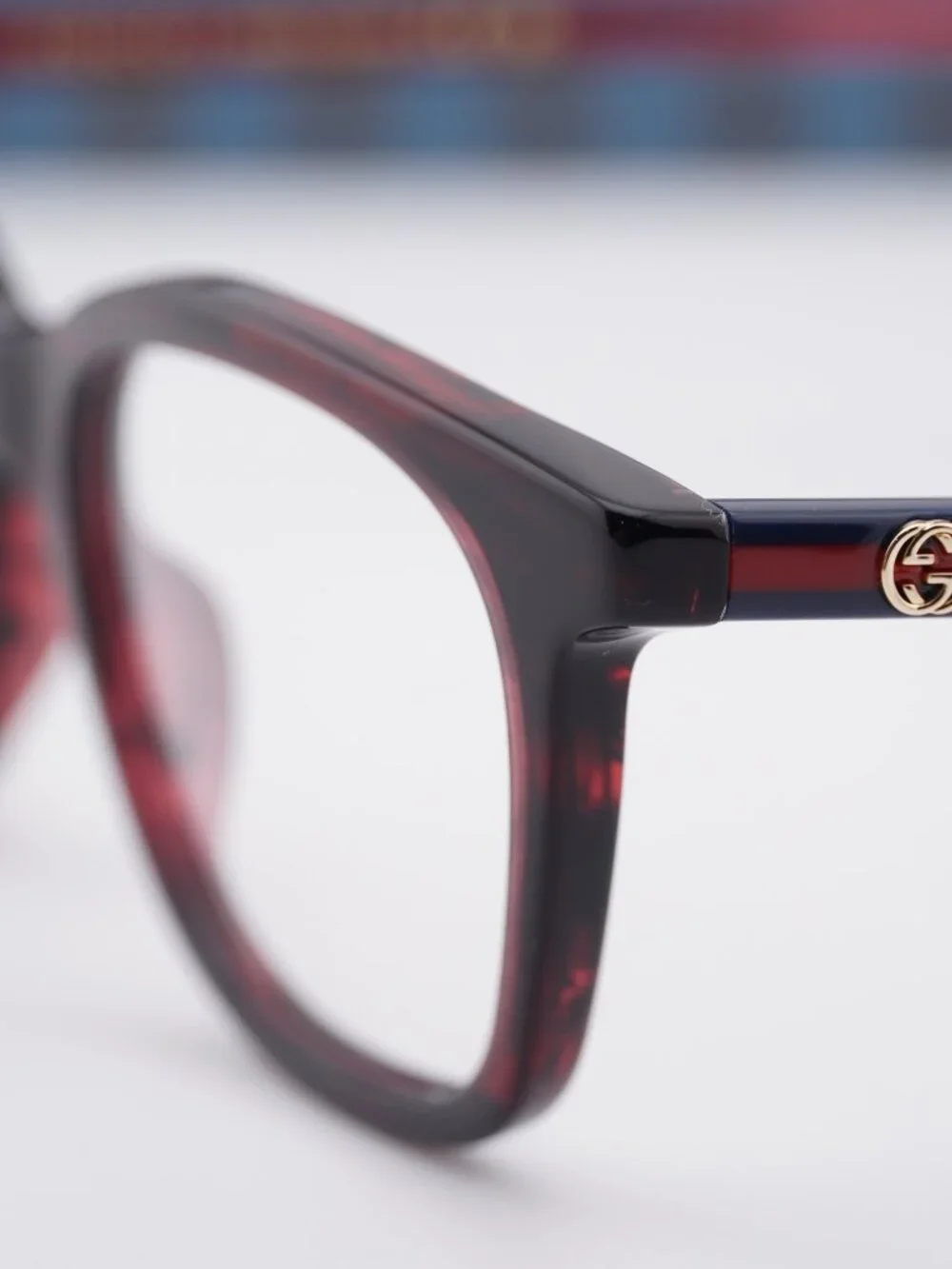 Gucci GG1864O 003 Square Eyeglasses 50mm - Red Havana